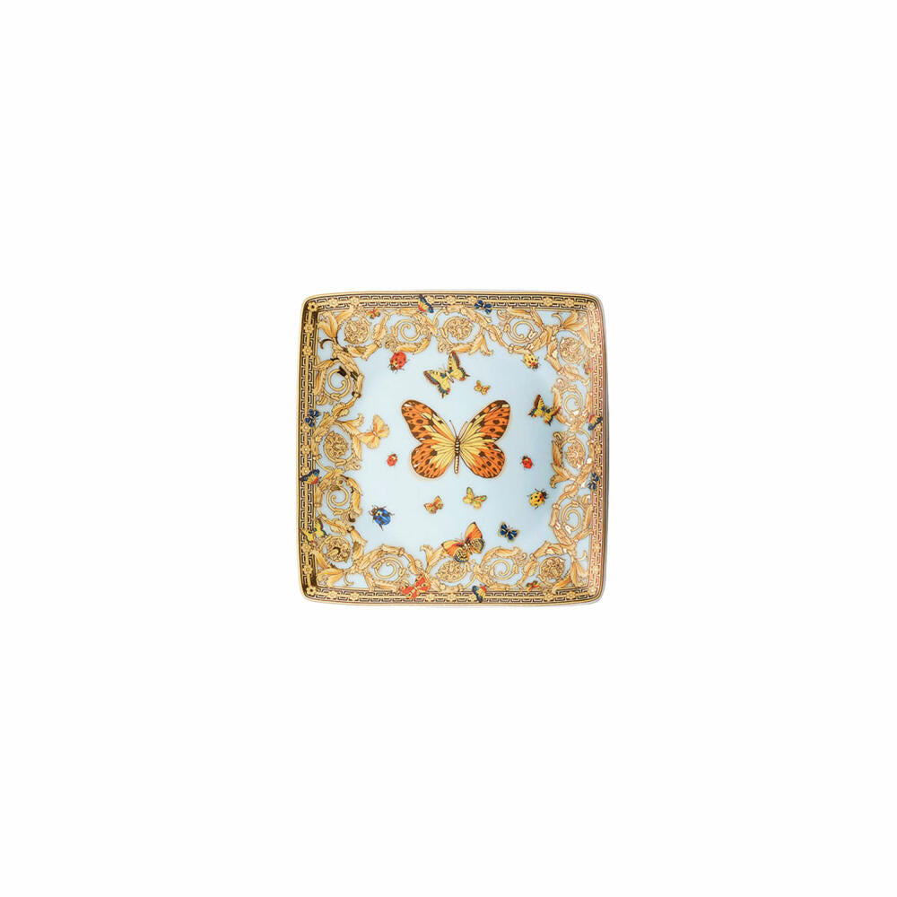Rosenthal Versace bowl square flat Le jardin de Versace, porcelain, 12 cm, 11940-409609-15253