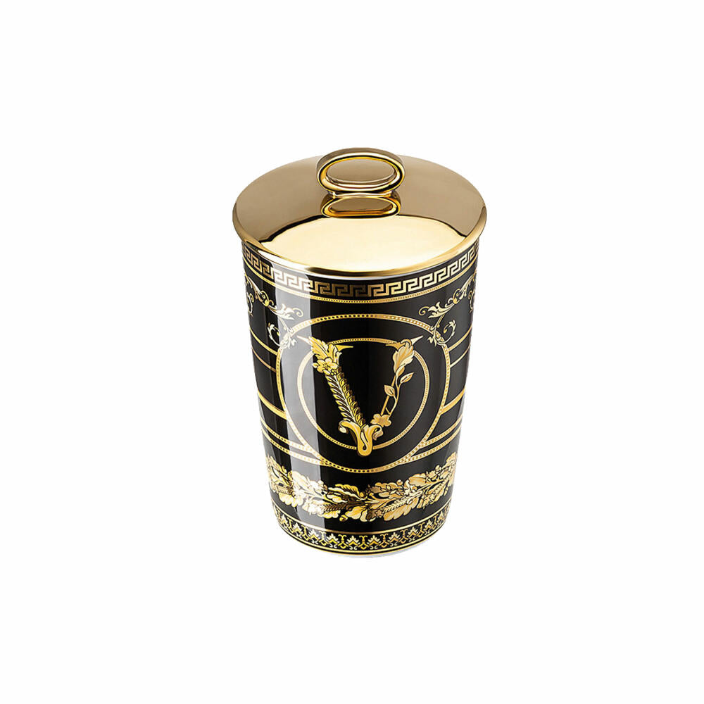 Rosenthal Versace table light 2-piece with scented wax Virtus Gala Black, material mix, 14 cm, 14402-403729-24868