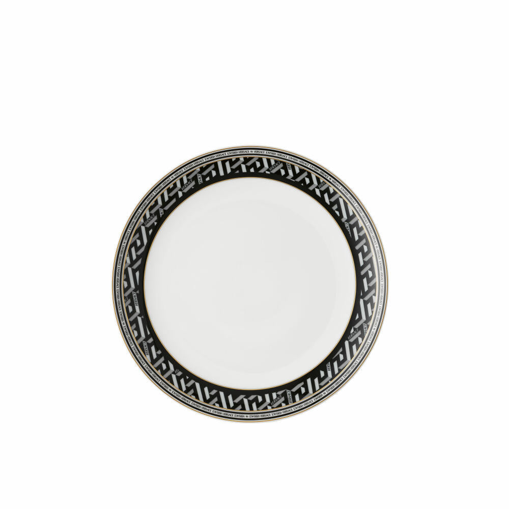 Rosenthal Versace breakfast plate La Greca Signature Black, porcelain, 21 cm, 19335-403765-10221