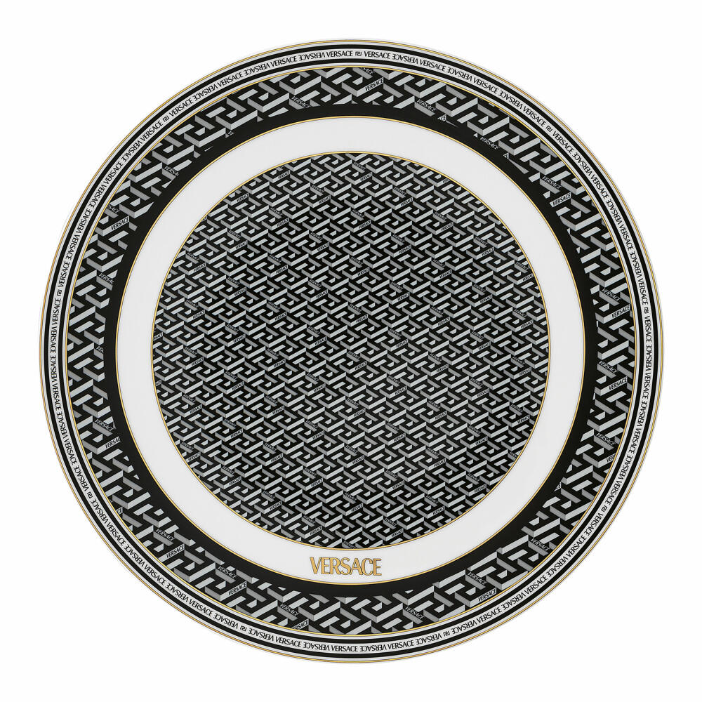 Rosenthal Versace La Greca Signature Black charger plate, porcelain, 33 cm, 19335-403765-10263
