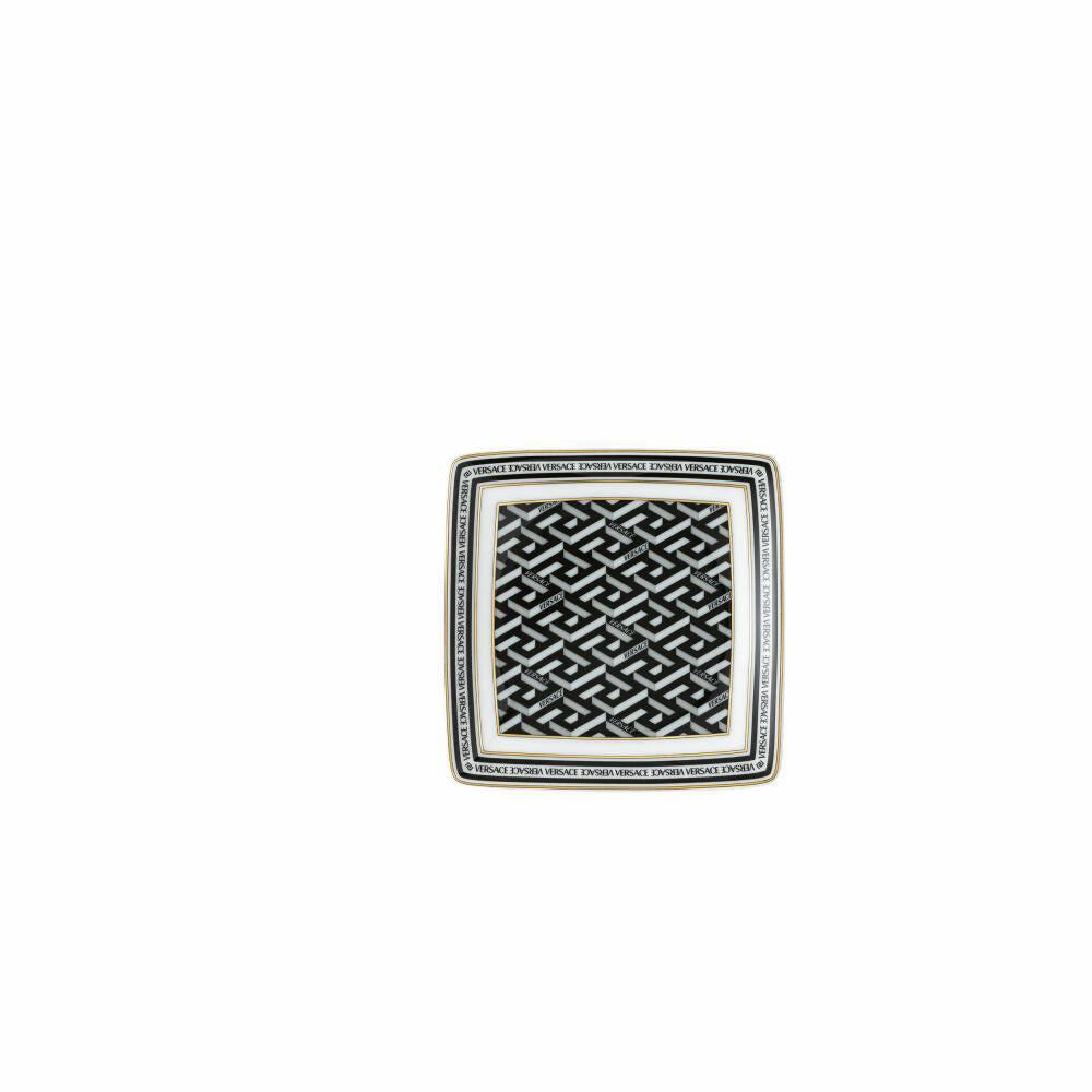 Rosenthal Versace bowl square flat La Greca Signature Black, porcelain, 9 cm, 11940-403765-15251