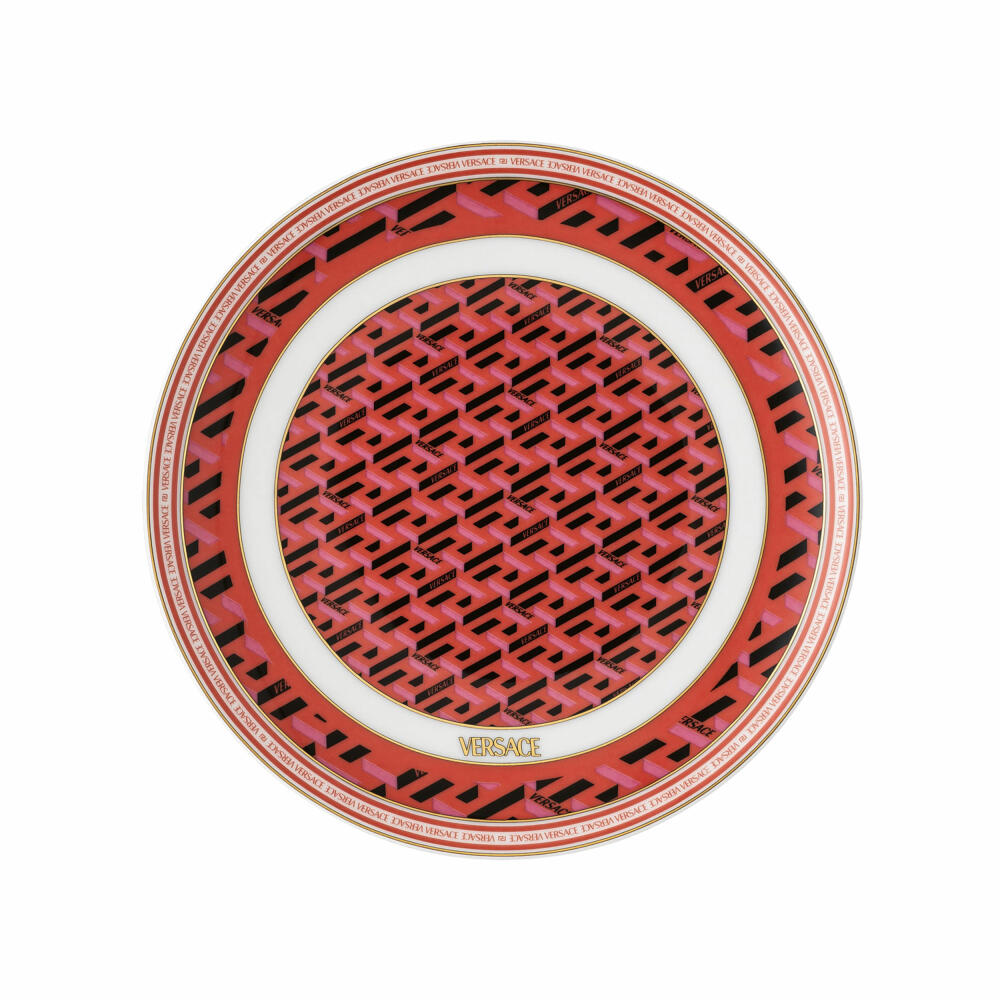 Rosenthal Versace bread plate La Greca Signature Red, porcelain, 17 cm, 19335-403766-10217