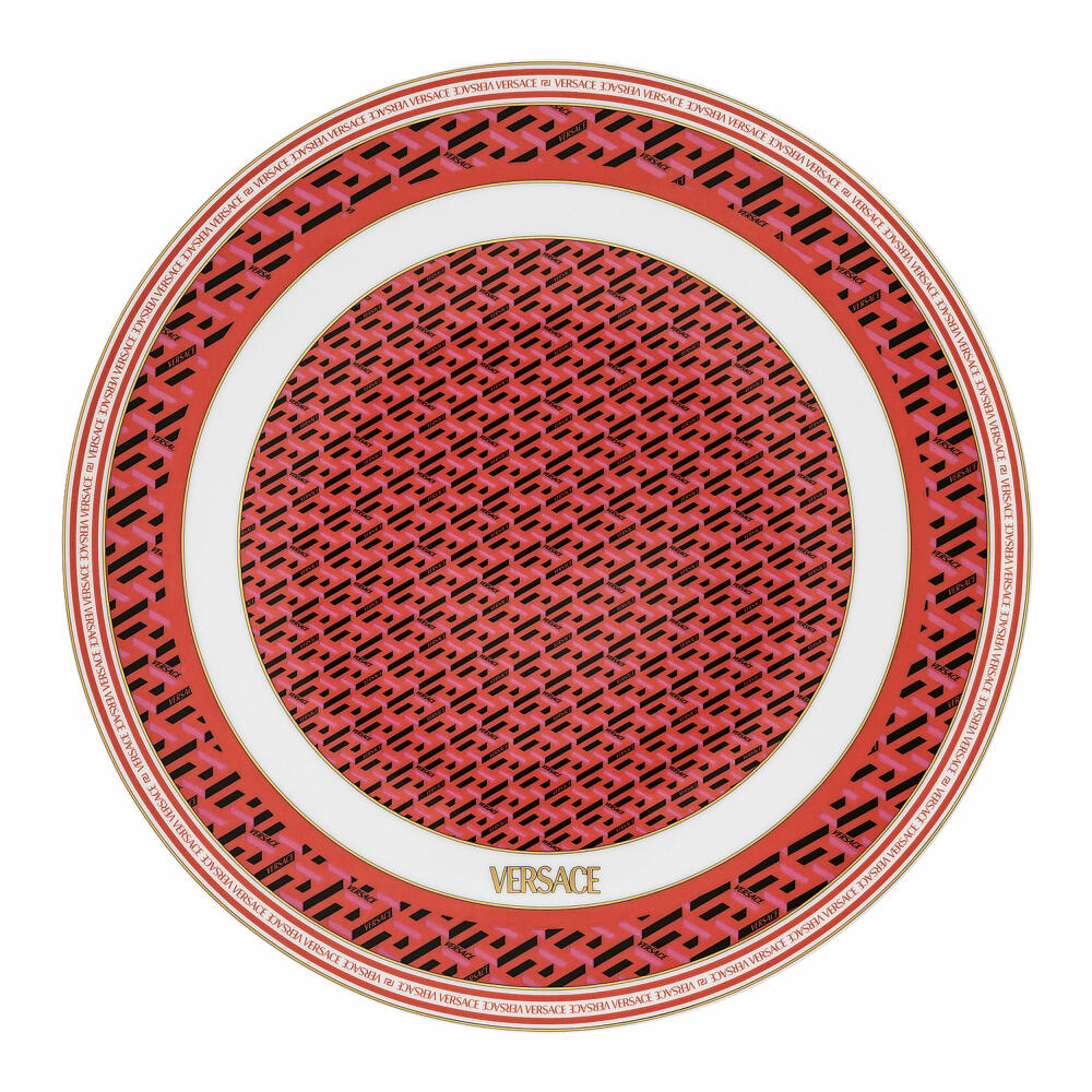 Rosenthal Versace La Greca Signature Red charger plate, porcelain, 33 cm, 19335-403766-10263