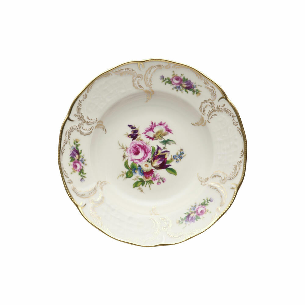 Rosenthal Suppenteller Sanssouci Elfenbein Diplomat, Porzellan, Mehrfarbig, 23 cm, 20480-308550-10323