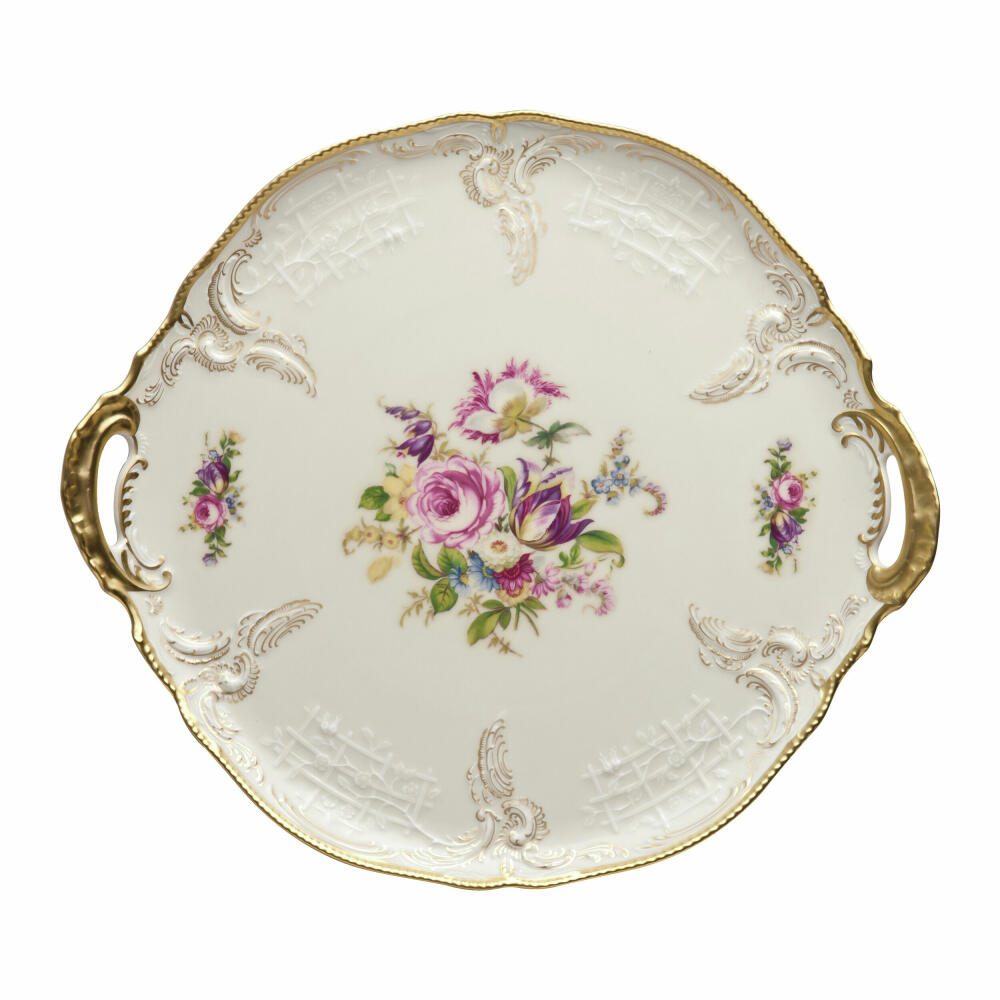 Rosenthal Tortenplatte Sanssouci Elfenbein Diplomat, Porzellan, Mehrfarbig, 34.5 cm, 20480-308550-12843