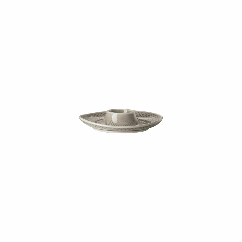 Rosenthal Eierbecher Junto Pearl Grey mit Ablage, Porzellan, Grau, 13 cm, 10540-405201-15525