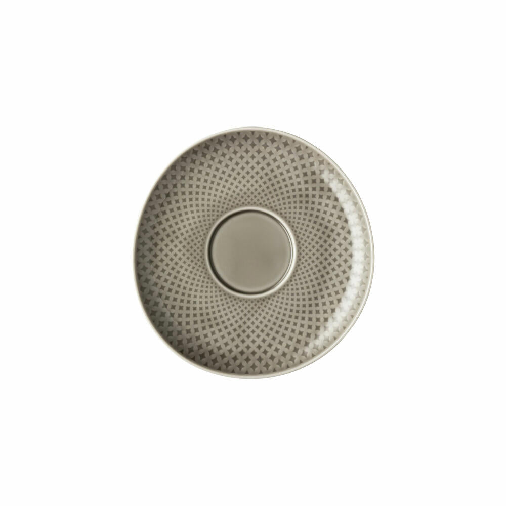 Rosenthal Cafe au Lait Untertasse Junto Pearl Grey, Porzellan, Grau, 17.9 cm, 10540-405201-14851