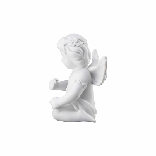 Rosenthal Dekofigur Engel mit Blumenkranz, Porzellan, Weiß, 10.2 cm, 69055-000102-90534