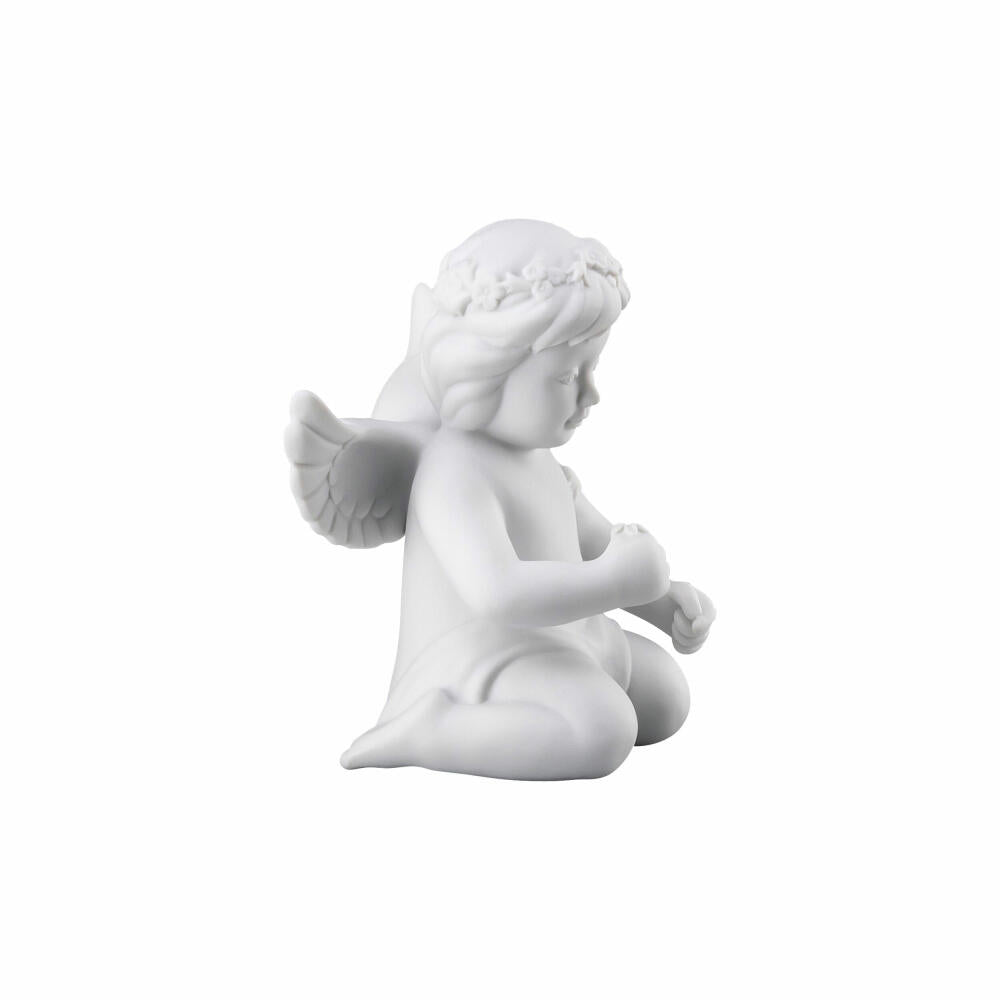 Rosenthal Dekofigur Engel mit Blumenkranz, Porzellan, Weiß, 10.2 cm, 69055-000102-90534