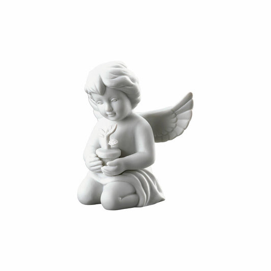 Rosenthal Dekofigur Engel mit Blumentopf, Porzellan, Weiß, 10.1 cm, 69055-000102-90538