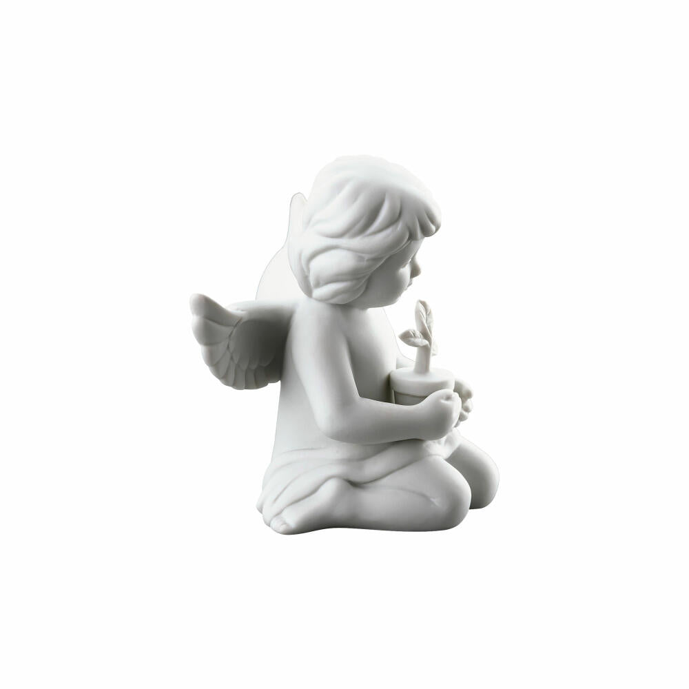 Rosenthal Dekofigur Engel mit Blumentopf, Porzellan, Weiß, 10.1 cm, 69055-000102-90538