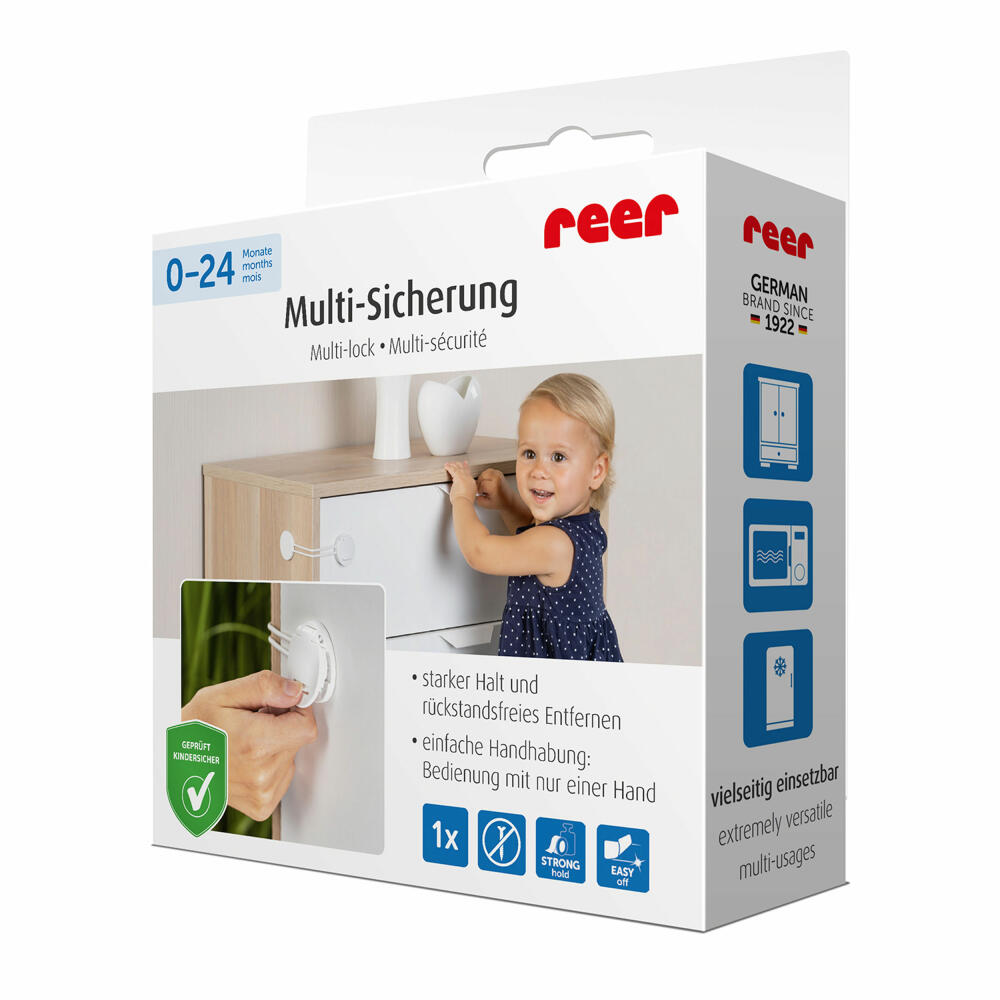 reer Multi-Sicherung, Schubladensicherung, Schranksicherung, Kindersicherung, Kinder Sicherheit, 72030