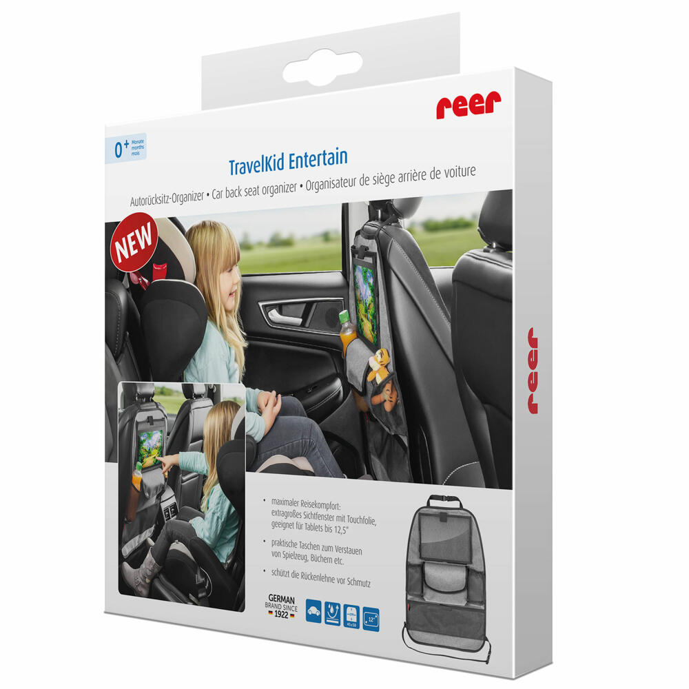 reer TravelKid Entertain Car Back Seat Organizer, Back Seat Organizer, Car Organizer, Car Seat Organizer, 86051
