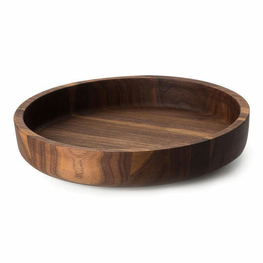 Continenta bowl, serving bowl, bowl, bread bowl, fruit bowl, wooden bowl, walnut wood, Ø 25 x 4.8 cm, 4234