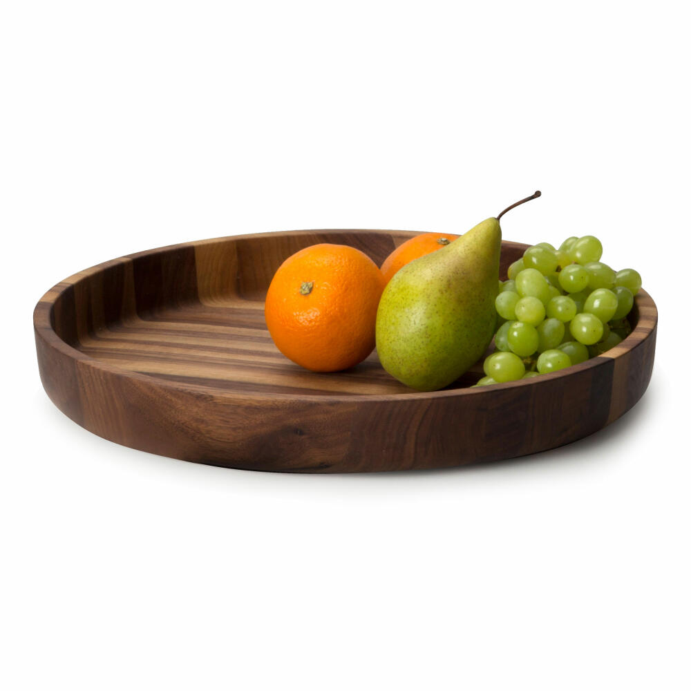 Continenta bowl, serving bowl, bowl, bread bowl, fruit bowl, wooden bowl, walnut wood, Ø 38 x 5.4 cm, 4235