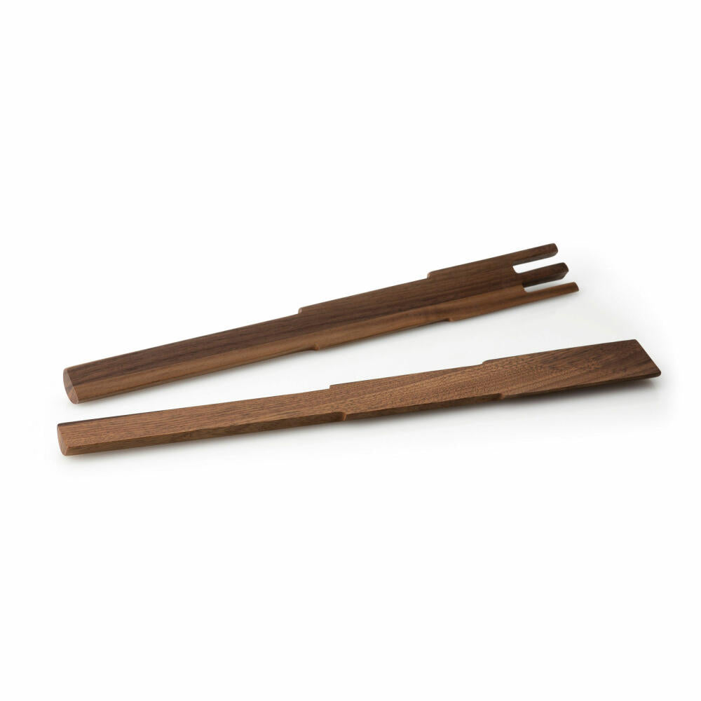 Continenta Salatbesteck Pixel, 2-tlg., Salat Besteck, Salatgabel, Salatlöffel, Holzbesteck, Walnussholz, L 35 cm, 4266