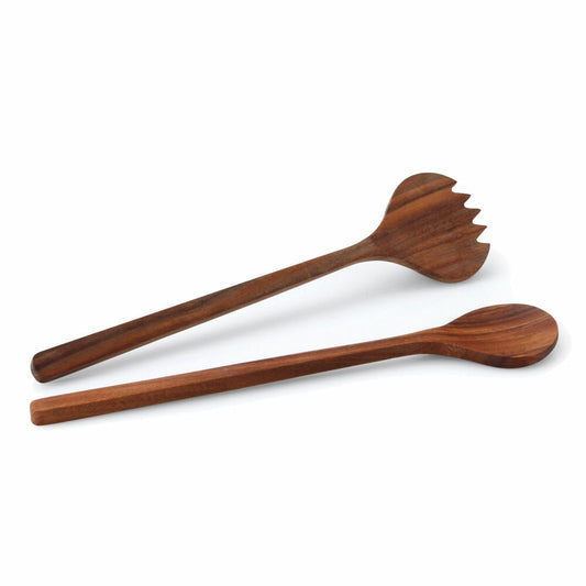 Continenta salad cutlery, 2-piece, salad cutlery, salad fork, salad spoon, wooden cutlery, acacia wood, L 36 cm, 4841