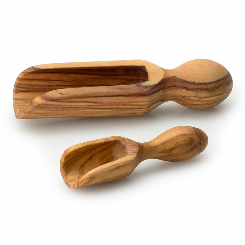 Continenta Salz-Schaufel, Holzschaufel, Salzschippchen, Gewürzschaufel, Olivenholz, L 10 cm, 4946