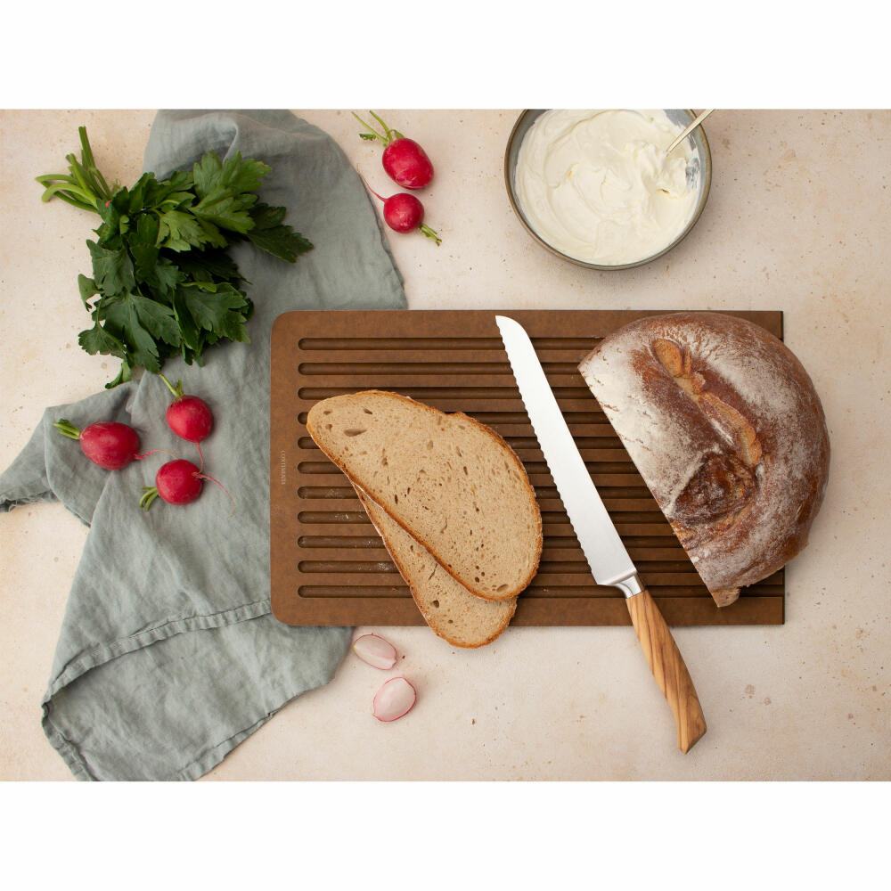 Continenta bread cutting board BAND, cutting board, kitchen board, wooden board, Duracore, brown, 38.5 x 23.5 cm, 5415