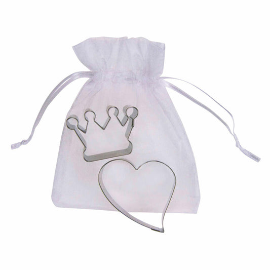 Städter cookie cutter A heart and a crown, 2-piece, cookie cutter, cookie mold, biscuit, cookies, stainless steel, 001916