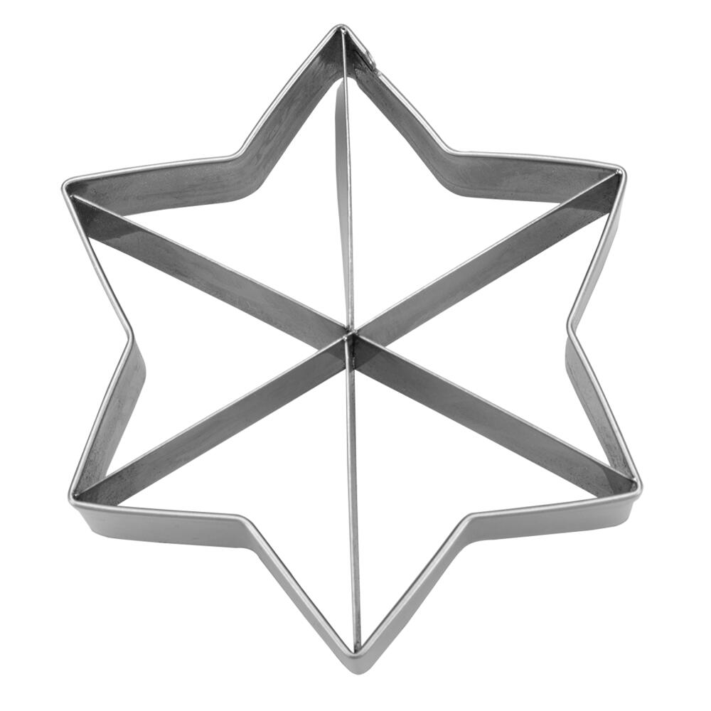 Städter Präge-Ausstecher Stern, Plätzchenausstecher, Keksausstecher, Ausstechform, Edelstahl, Silberfarben, 7 cm, 050471
