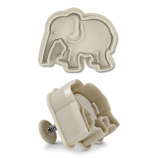 Städter Präge-Ausstecher mit Auswerfer Elefant, Ausstechform, Plätzchenform, Keks, Plätzchen, Kunststoff, 5.5 cm, 170353