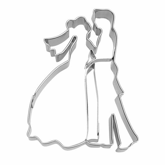 Städter embossed cookie cutter bride and groom, cookie cutter, cookie mold, biscuit, cookies, stainless steel, 8 cm, 216648