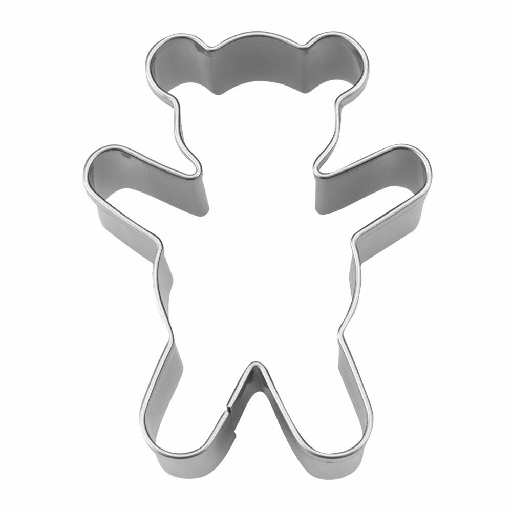 Städter cookie cutter teddy bear, cookie cutter, cookie shape, stainless steel, silver-colored, 4.5 cm, 217324