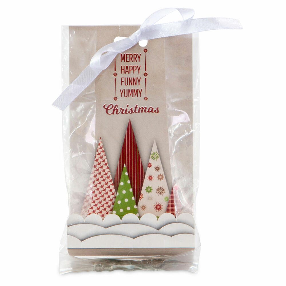 Städter Geschenktüten Yummy Christmas Set, 24-tlg., Plätzchen Tüte, Geschenk Tüten, Kekse, Pralinen, Kunststoff, 9 x 25 cm, 337275