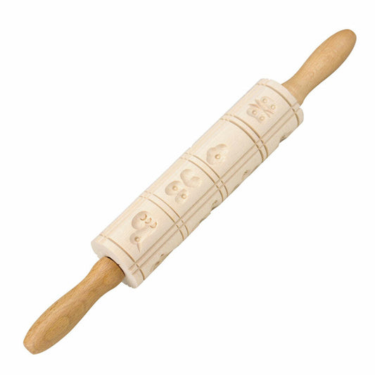 Städter Springerle model 16 motifs, wooden embossing roller, rolling pin with embossing, baking accessories, wood, 40 cm, 848108