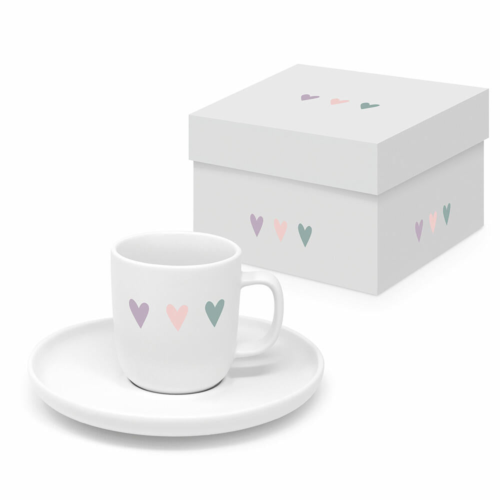 PPD Heart Infusion Matte Espresso, 2-piece, in gift box, espresso cup, cup, saucer, New Bone China, 75 ml, 161502308