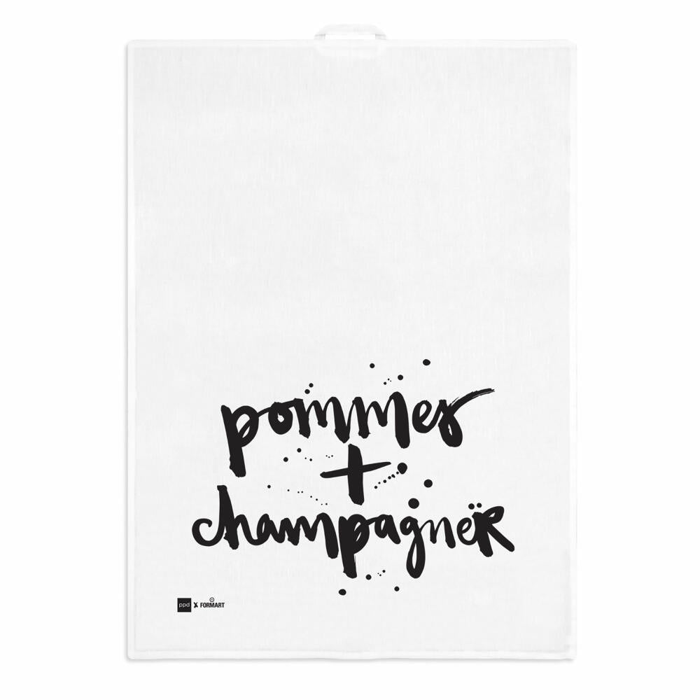 PPD Pommes + Champagne kitchen towel, kitchen towel, tea towel, hand towel, linen / cotton, 70 x 50 cm, 185501410
