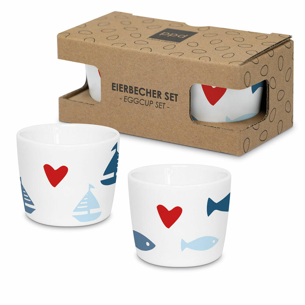 PPD Seaside x 2 Egg Cup Set, 2-piece, egg cup, egg holder, New Bone China, 162402703