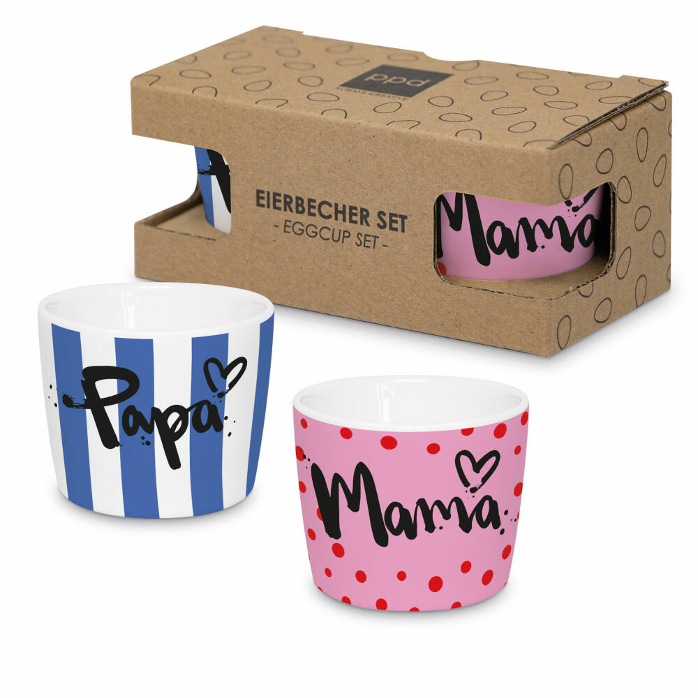 PPD Formart Mama+Papa Egg Cup Set, 2-tlg., Eierbecher, Eierhalter, New Bone China, 162403081