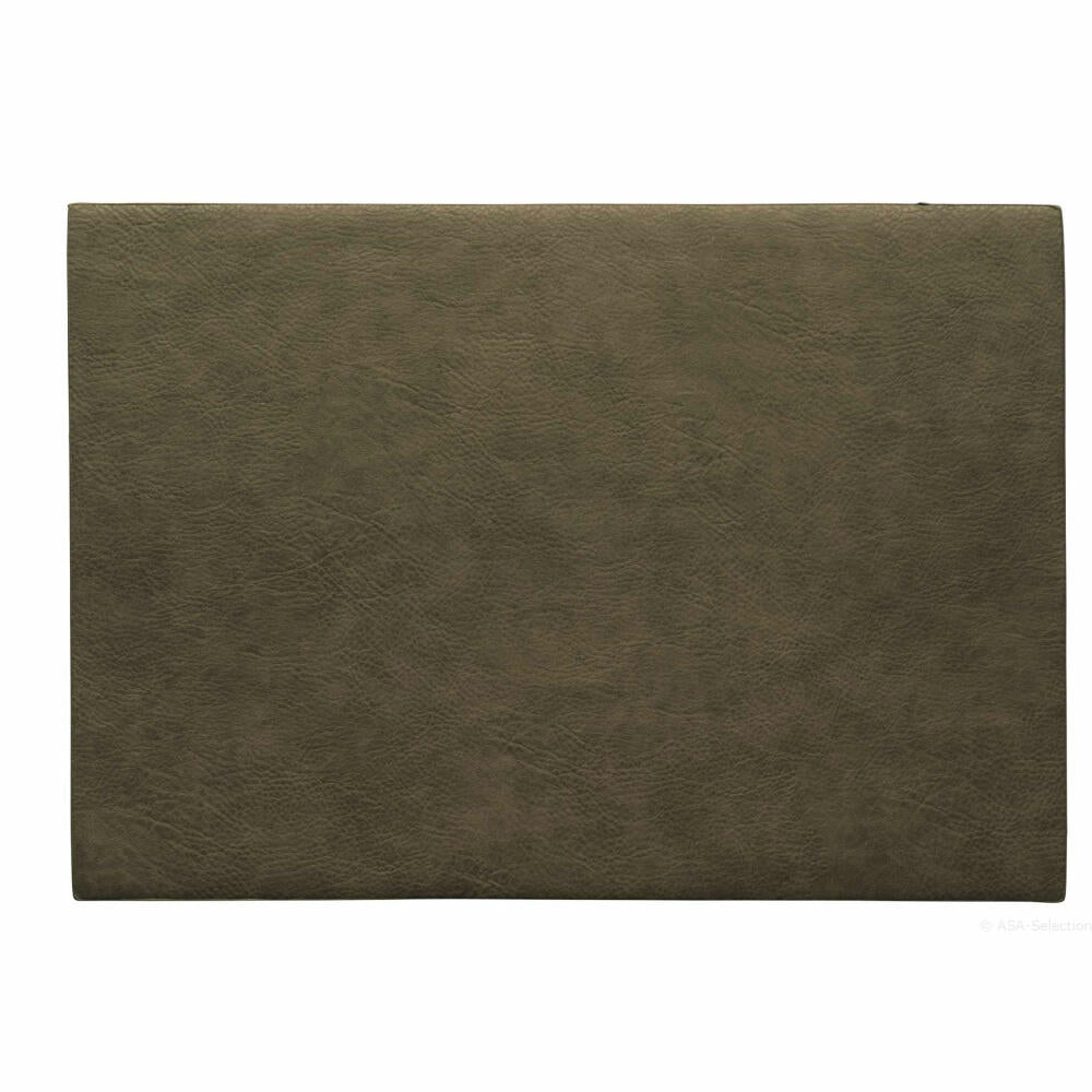 ASA Selection vegan leather Tischset Khaki, Platzmatte, Platzdeckchen, Untersetzer, PU Lederoptik, Grün, 78305076