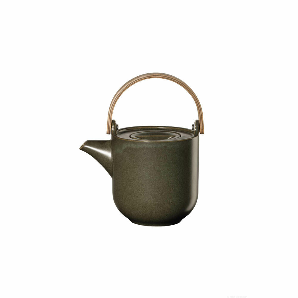 ASA Selection coppa nori Teekanne mit Holzgriff, Tee Kanne, Porzellan, Grün, 600 ml, 19371192