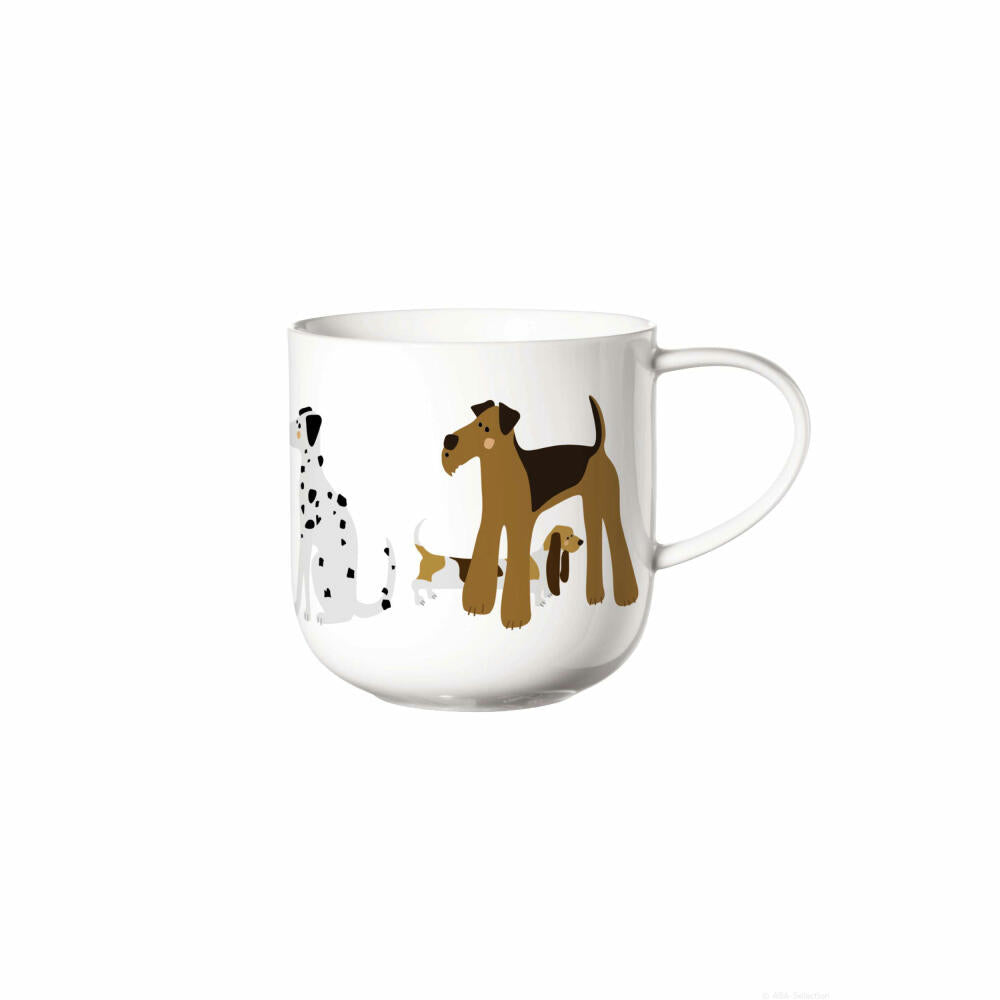 ASA Selection coppa cats & dogs Henkelbecher Dogs, Kaffeetasse, Becher, Kaffee Tasse, Tee, Fine Bone China, Weiß, 400 ml, 19444014