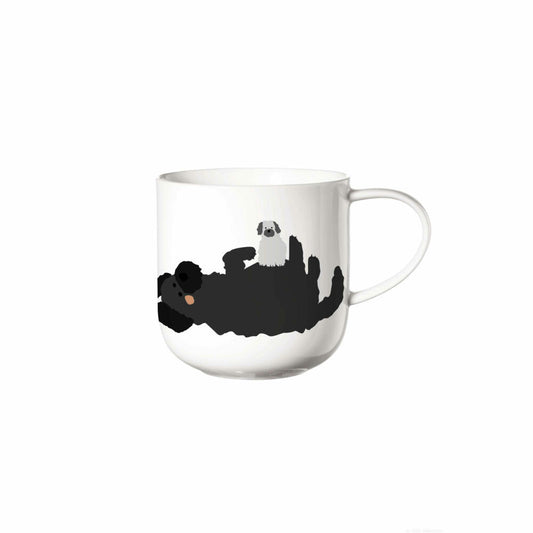 ASA Selection coppa cats & dogs Henkelbecher Fluffy Dogs, Kaffeetasse, Becher, Kaffee Tasse, Tee, Fine Bone China, Weiß, 400 ml, 19447014