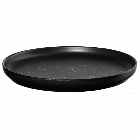 ASA Selection coppa kuro bread plate, bread plate, dessert plate, cake plate, porcelain, black matt, Ø 15 cm, 19120190