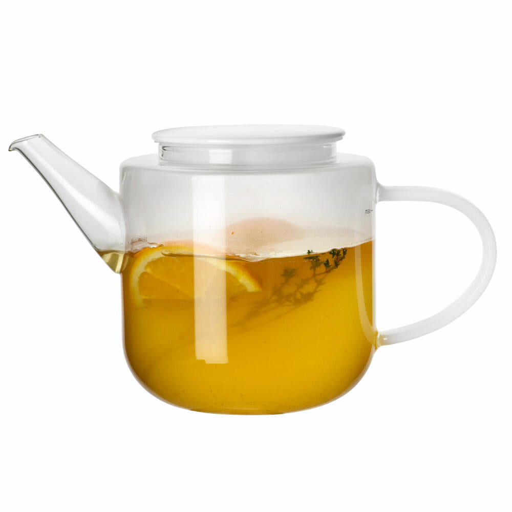 ASA Selection Coppa Teekanne, mit Weißem Henkel / Deckel, Kanne, Glas, 1.1 L, 20370493