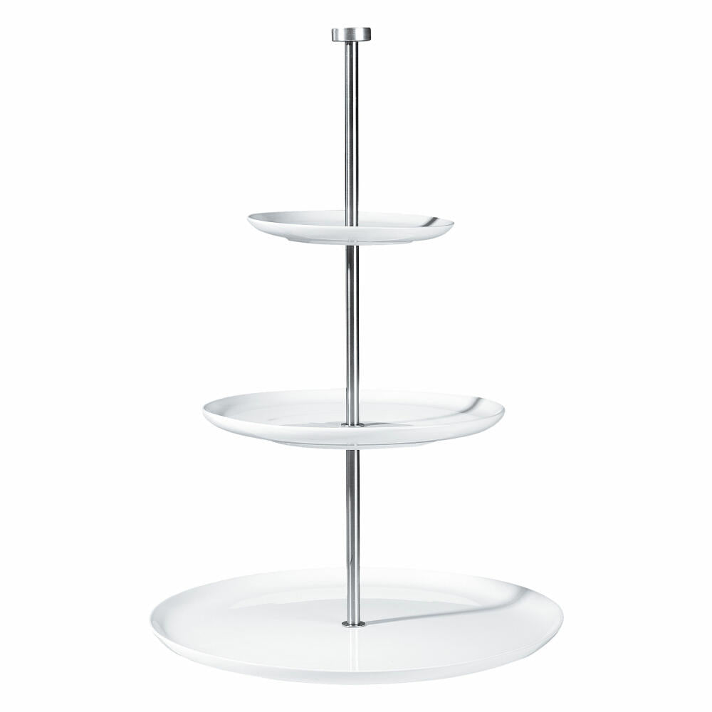 ASA Selection à table Etagere 3-tier Round, Fine Bone China, Warm White, H 49 cm, 2011013