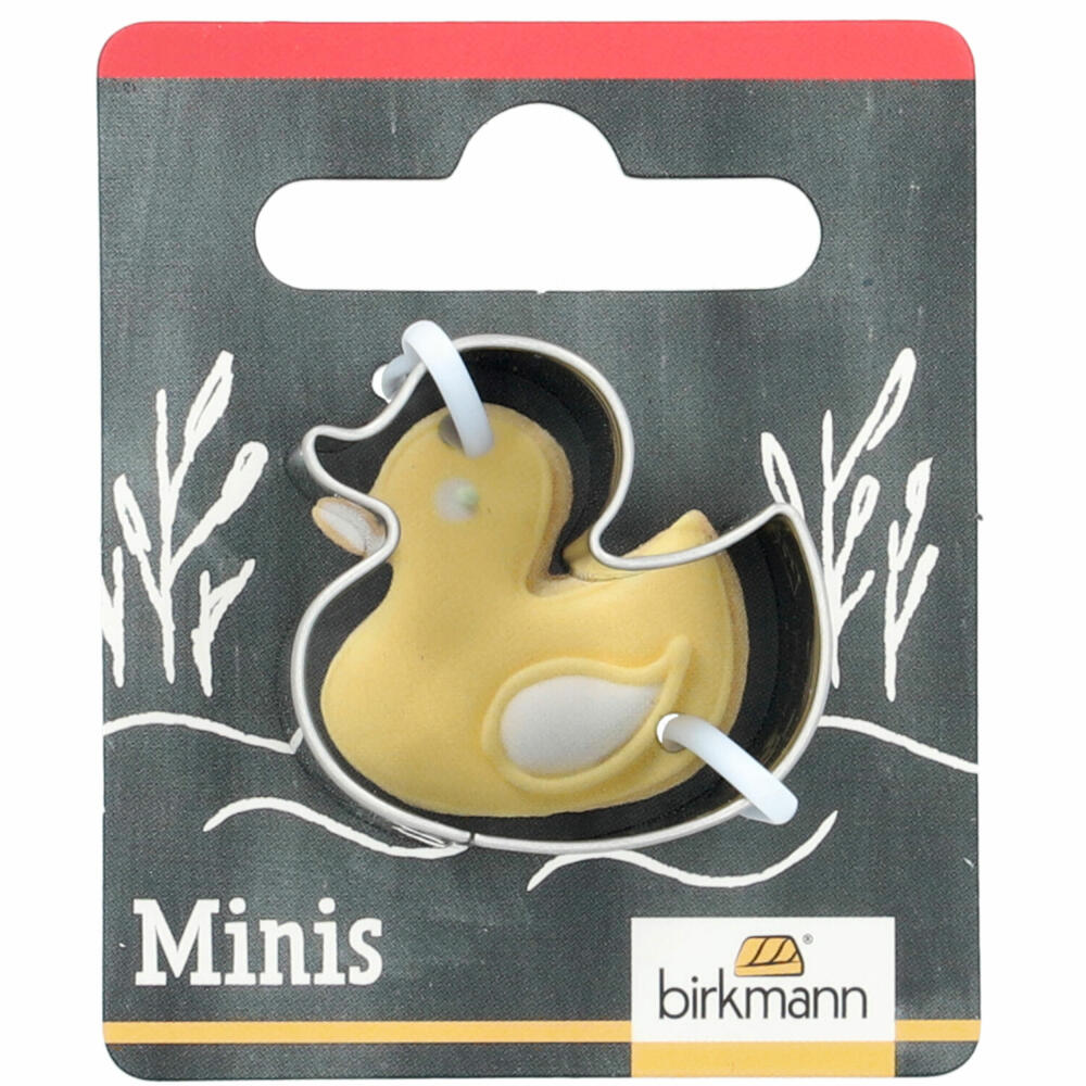Birkmann Mini-Ausstechform Ente, Ausstecher, Plätzchenform, Keks, Plätzchen, Edelstahl, 3 cm, 152779