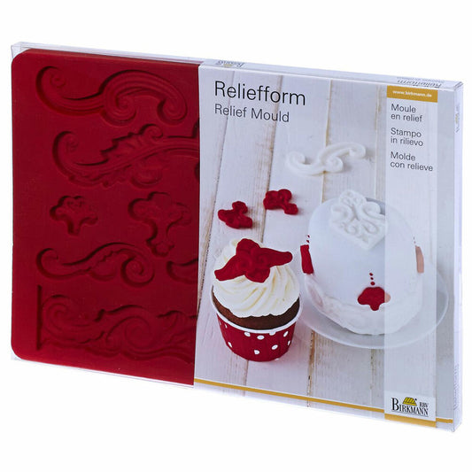 Birkmann Reliefform Ornamente, Relief Form, Backform, Backzubehör, Silikon, 21 cm, 254145