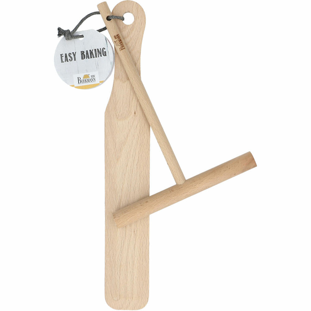 Birkmann Crepes set, 2-piece, crepe roller, crepe turner, crepe turner, roller, accessories, beech wood, 330603