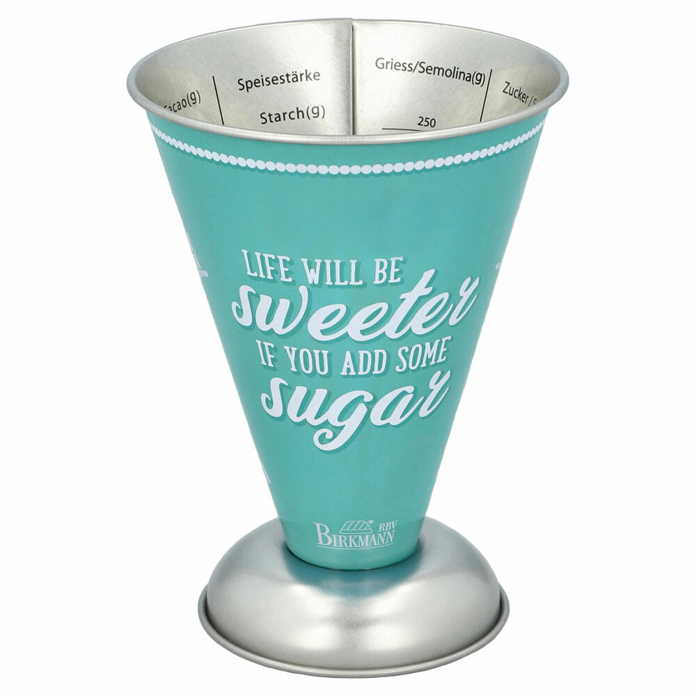 Birkmann Colour Kitchen measuring cup, measuring jug, measuring cup, dosing aid, measuring container, tinplate, turquoise, 300 ml, 422926