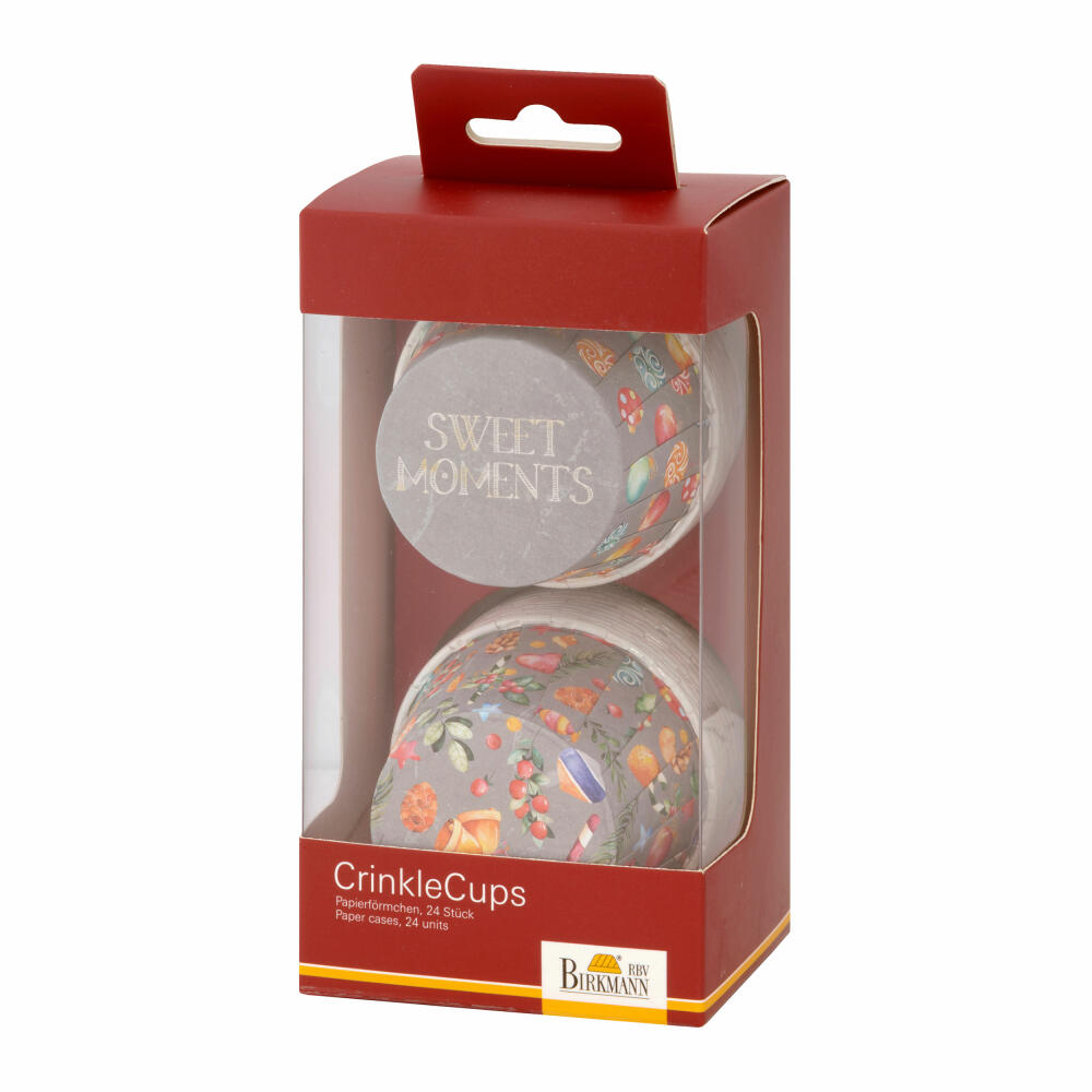 Birkmann CrinkleCups Sweet Moments Cupcake-Förmchen, Backförmchen, Backform, Papier, Ø 7 cm, 24 Stück, 444041