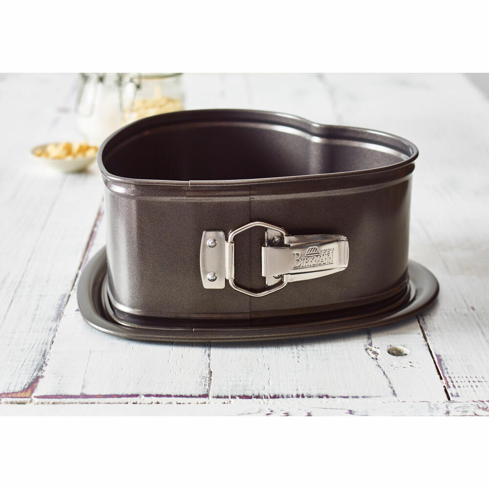 Birkmann Easy Baking Springform Herz, Backform, Kuchenform, Herzform, Backzubehör, Antihaftbeschichtet, Schwarz, 22 cm, 881501