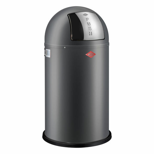 Wesco Abfallsammler Pushboy, Mülleimer, Abfalleimer, Stahlblech, Graphit matt, 50 L, 175831-77