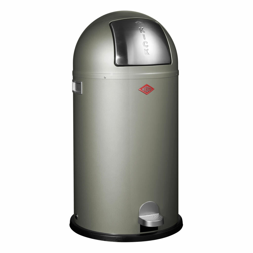 Wesco Kickboy trash can, waste collector, pedal waste collector, sheet steel, nickel silver, 40 L, 177731-03
