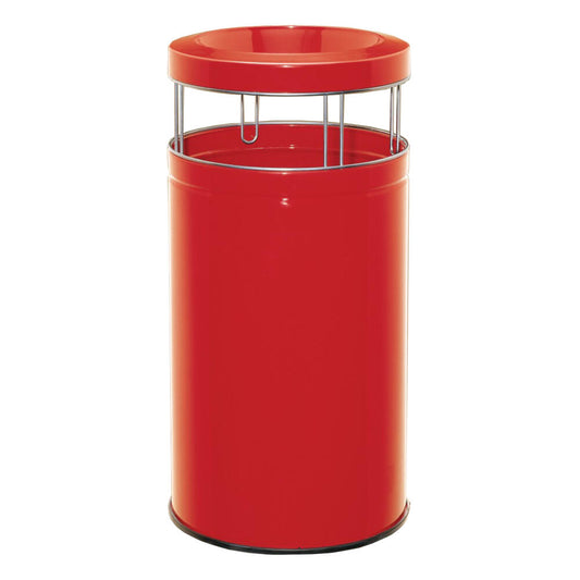 Wesco Standascher Big Ash, Kombi-Ascher, Aschenbecher, Mülleimer, Standaschenbecher, Stahlblech, Rot, 120 L, 355901-02